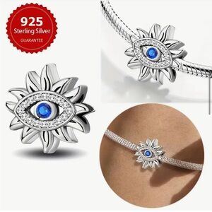 925 Evil Eye Sun Bracelet Charm